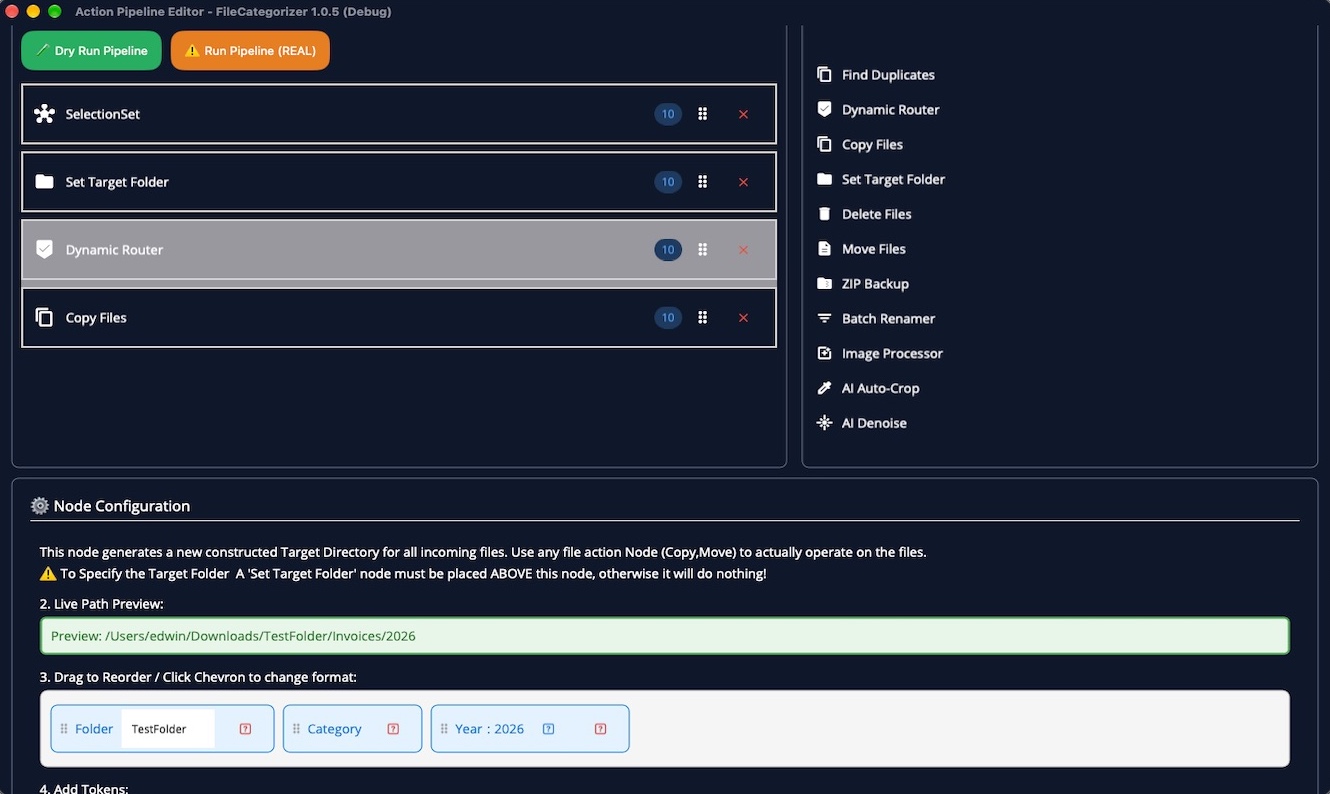 Action Editor: build routines from simple blocks